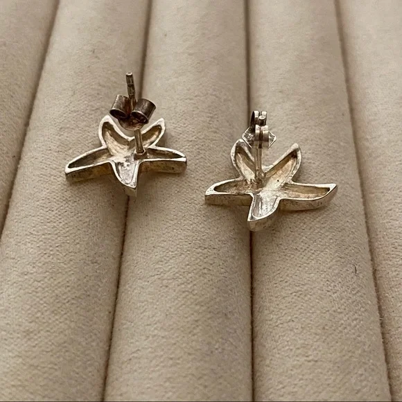 Sterling Silver Starfish Earrings - Picture 7 of 12